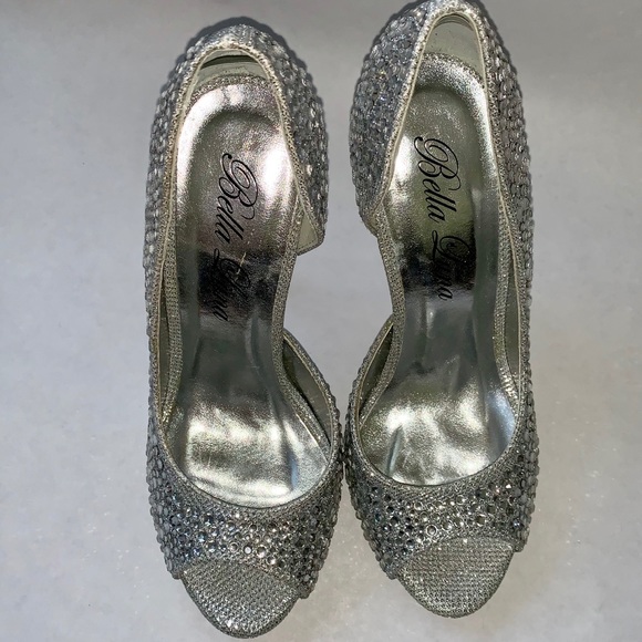 NWOT Crystal covered 💎 open toe pumps - Picture 7 of 8